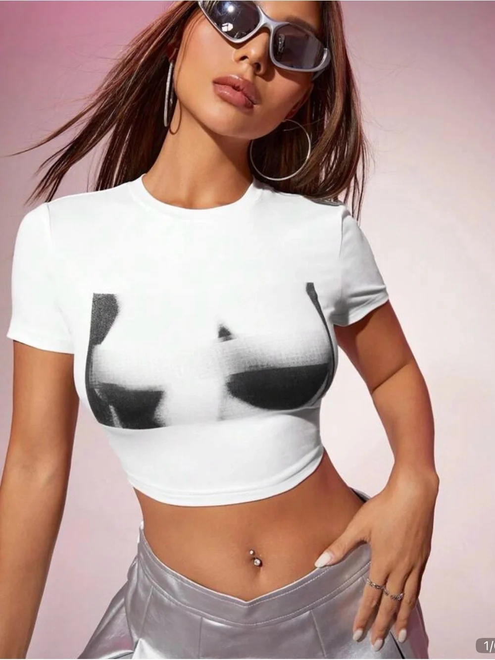 Shein tshirt crop top - Picture 1 of 2